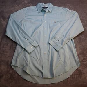 Ralph Lauren Classic Fit Shirt Mens 16.5 34-3 Blue Long Sleeve Button Up Casual